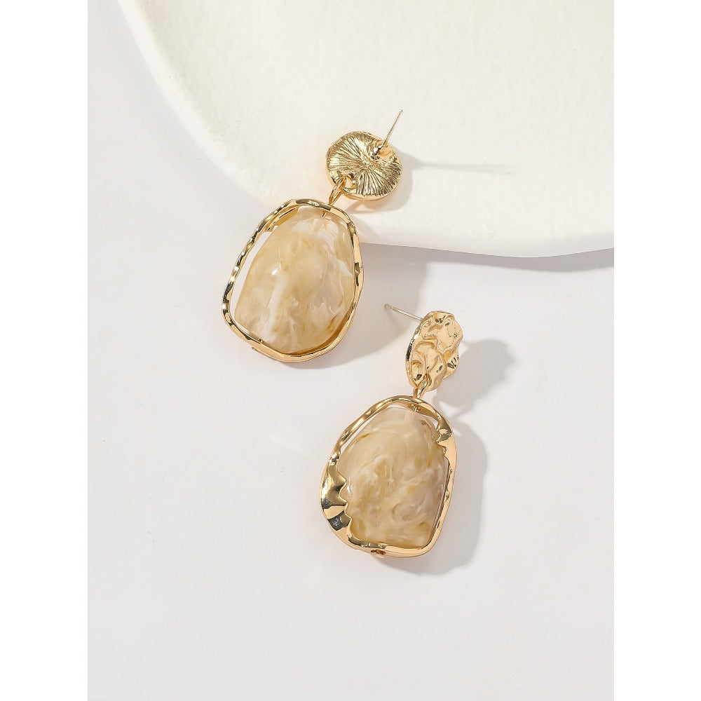 Wholesale Imitation Agate Gemstone Acrylic Vintage Exaggerated Earrings